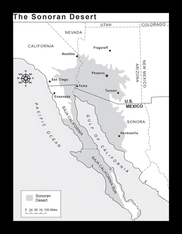Map of the Sonoran Desert of Mexico
